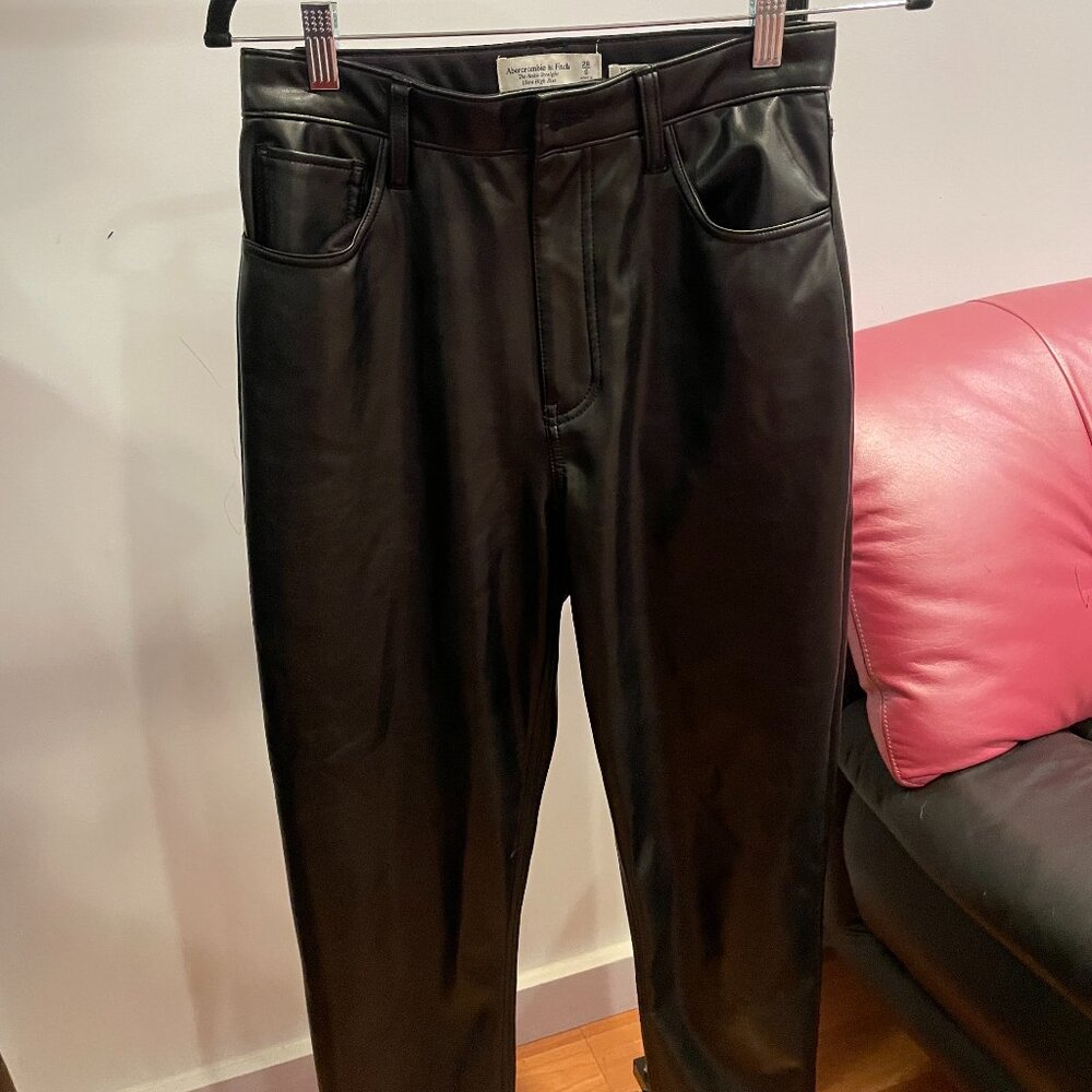 Abercrombie & Fitch Curve Long Leather Pants